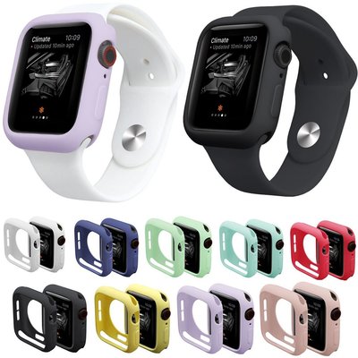 蘋果手錶保護套Apple Watch保護套 Series 6 5 Series4 糖果色防摔殼 44/40mm 軟硅膠殼-CC1011