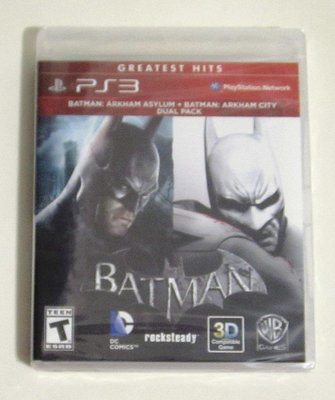 全新PS3 蝙蝠俠：小丑大逃亡+阿卡漢城市 合輯 英文版 batman arkham asylum +Arkham Ci