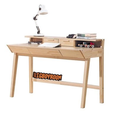 【BIgBoyRoom】工業風家具 北歐復古普普簡約造型實木書桌 系列原木色桌子樣品間客廳大廳無印良品木頭LOFT法式
