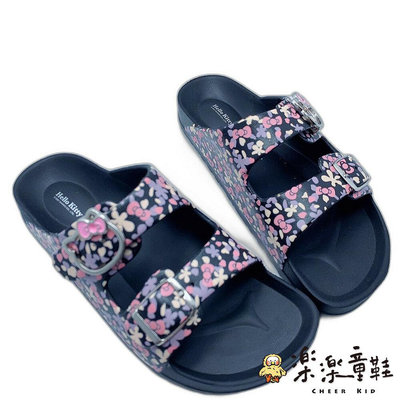 【樂樂童鞋】台灣製Hello Kitty拖鞋-黑色 K015-2 - 女童鞋 拖鞋 室內鞋 沙灘鞋 勃肯拖鞋 台灣製