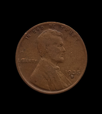 美國   林肯   1分   1935-D   銅幣    2873