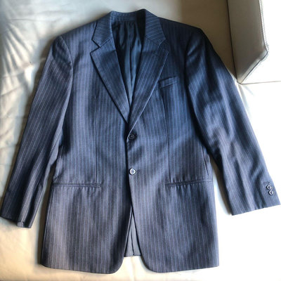 [品味人生]保證正品 Armani COLLEZIONI 藍色條紋 西裝外套  size 52