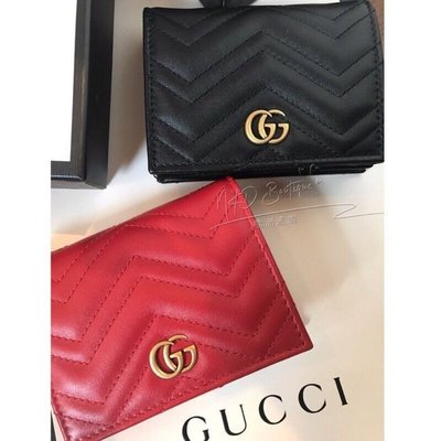 Gucci 皮夾 Marmont Card Case 馬夢短夾 卡包?超美經典黑色 +預購