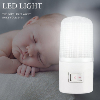4-LED 壁掛式臥室小夜燈 美式插頭照明燈泡 1W