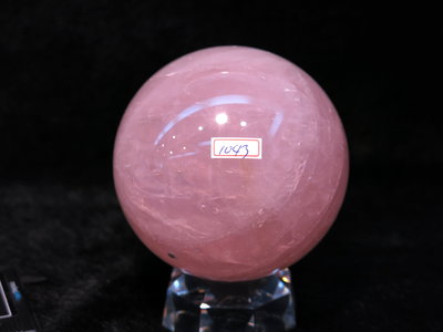 [晶晶洞洞]天然頂級星光粉水晶球.粉晶球.重1043g.直徑9公分.