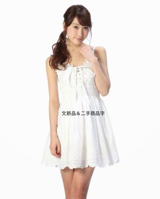 lizlisa LIZ LISA甜美細肩帶刺繡蕾絲洋裝連身裙連衣裙日本LIZ日系白色 無袖洋裝細肩帶洋裝