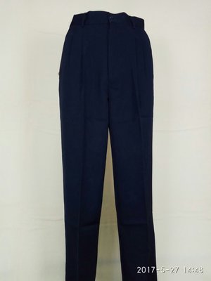 【平價服飾】越南製 台灣布料「0935-2」「素面藍色」男性西裝褲  工作人的最愛  免費修改 【打摺】(S-46)腰