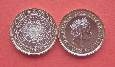 銀幣雙色花園-英國年2英鎊發行25周年-2英鎊雙色鑲嵌紀念幣