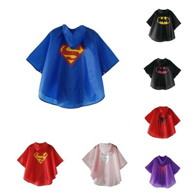 西米の店兒童雨衣蜘蛛人超人蝙蝠俠雨披可愛卡通時尚學生寶寶蜘蛛俠
