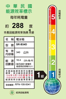 ＄柯柯嚴選＄SAMPO SR-B34D(G6)(含稅)