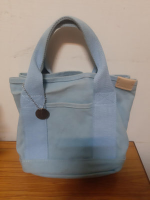 DSL多隔層帆布包16安帆布淺藍色（長23cm寬15cm高21cm）包內有分大小3個主袋 +2個貼袋 / 包外有一