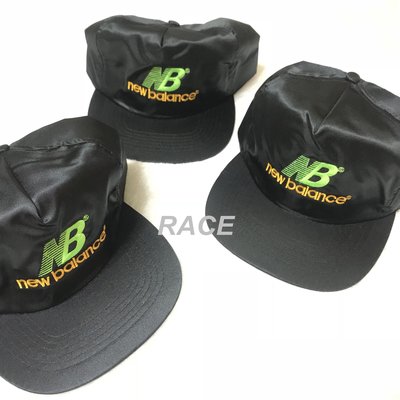【RACE】New balance 黑綠黃 可調式 棒球帽 老帽 古著 老品 尼龍 台灣製