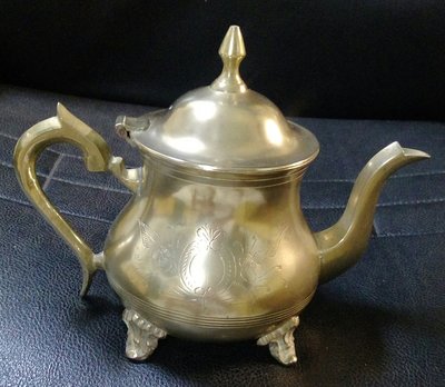75 優雅英國純樸鍍銀壺Rustic silver plated Brass  Ornamental Teapot