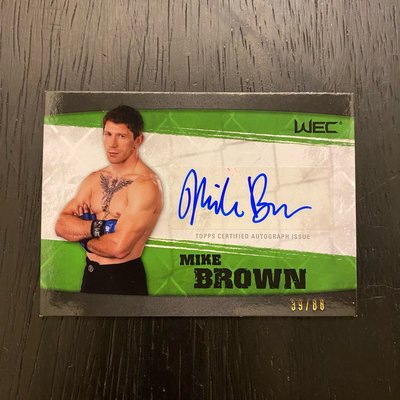 2010 Topps UFC Knockout Auto Green Mike Brown 親筆簽名 格鬥拳擊卡 卡片 #39/88