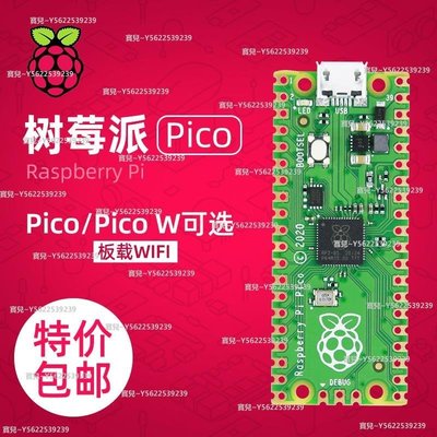樹莓派pico w開發板 Raspberry Pi 雙核單片機套件 傳感器 RP2040~正品 促銷