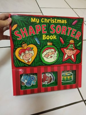 二手 英文立體童書 聖誕節元素 交換禮物 MY CHRISTMAS SHAPE SORTER 認識聖誕相關圖形對應認知