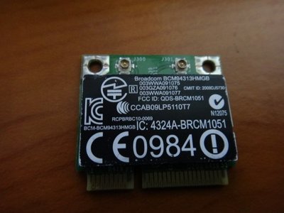 筆電用 內接 MINI PCIE 無線網卡 網路卡 博通 BCM94313 11N 短卡 無線網卡＋藍芽3.0