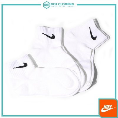 DOT聚點 Nike Quarter Socks 毛巾 厚底 白底黑勾 短筒 運動襪 襪子 三雙一組SX4703-101