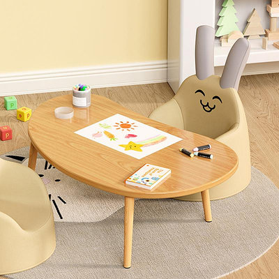 居家佳:兒童學習桌寶寶玩具桌家用寫字桌椅幼兒園吃飯早教小桌子書桌 自行安裝