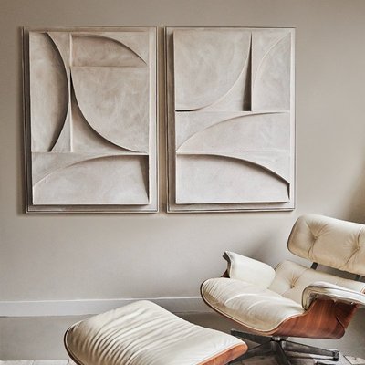 現貨熱銷-現代侘寂風玄關抽象3D立體雕刻裝置藝術掛畫客廳沙發背景高端壁畫