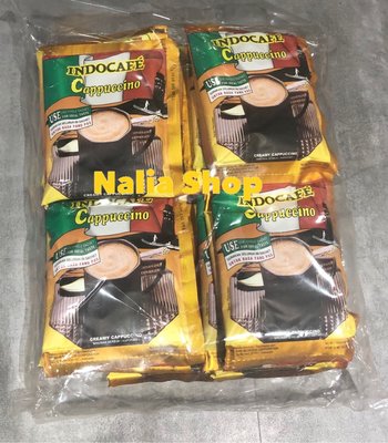 印尼進口 INDOCAFE  CAPPUCCINO 迎樂 卡布奇諾三合一速溶冲泡飲咖啡包。25g/10小包/250g/1袋（10小包）。現貨商品。
