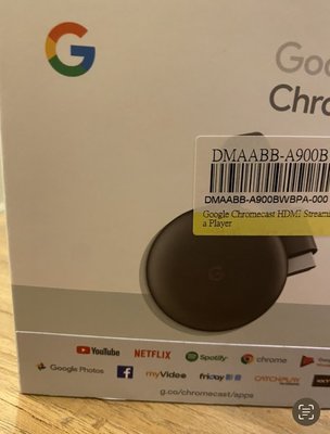 Google Chromecast V3 媒體串流播放器(三代電視棒)