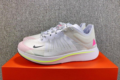 Nike LAB Zoom Fly SP 網狀 透明 白色 彩虹男女鞋 AA3172-106【ADIDAS x NIKE】