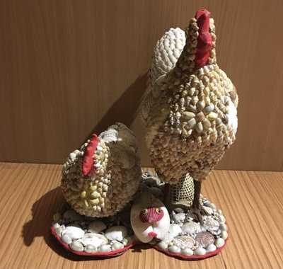貝殼雞擺飾 老母雞擺件 公雞和母雞裝飾品🐔 公雞擺件 母雞擺件 貝殼藝品 貝殼裝飾品 居家裝飾
