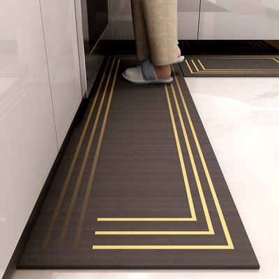 現貨熱銷-廚房地墊防滑防油地毯吸水可擦免洗家用腳墊專用新款2021簡約長條