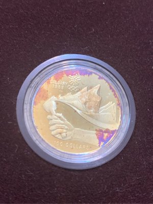 1987 0.25盎司 14K 精鑄 加拿大 奧運 金幣 1987 $100 Canada proof gold coin