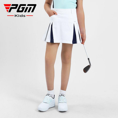 高爾夫服裝 PGM高爾夫女童裙子2023夏季新運動半身裙女裙A字裙防走光彈力腰帶