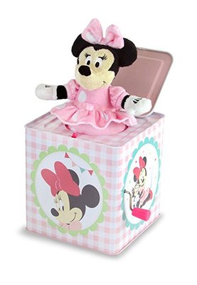 預購 美國帶回 Disney 迪士尼 蝴蝶結米妮音樂盒 Jack-in-the-Box 嬰兒玩具 驚喜盒 彌月禮