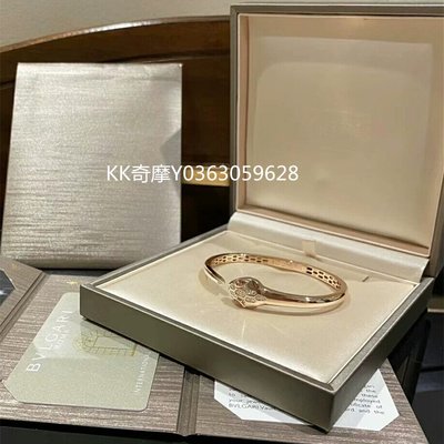 KK二手真品 BVLGARI 寶格麗 SERPENTI系列 18K玫瑰金手鐲 鑽石蛇頭手環 BR857813