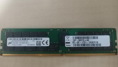 美光 DDR4 2666 2Rx4 32G RDIMM ECC REG 伺服器記憶體