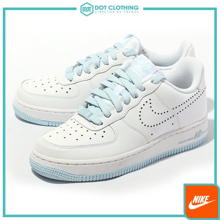 DOT 聚點NIKE AIR FORCE 1 07 經典洞洞皮革籃球鞋白藍AF1 女315115-107