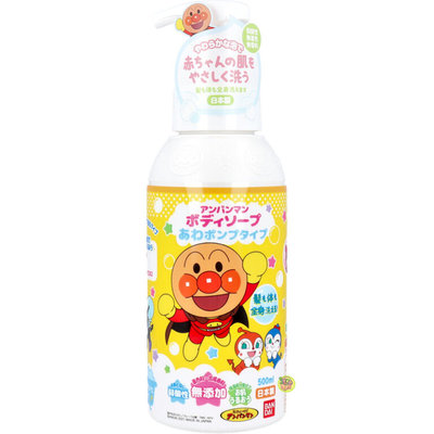【JPGO】日本製 Anpanman 麵包超人 弱酸性 兒童全身可用 泡沫洗髮保濕沐浴乳 500ml#953