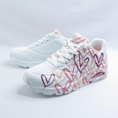 Skechers 155507WCRL UNO 女 休閒鞋 JGOLDCROWN聯名款 愛心塗鴉 白珊瑚【iSport】