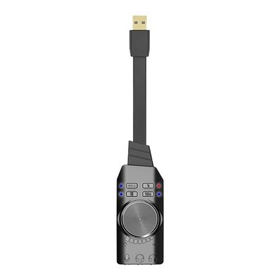 現貨熱銷-虛擬7.1聲道USB外接音效卡 環繞立體聲 USB音效卡 免安裝 免驅動 音效卡