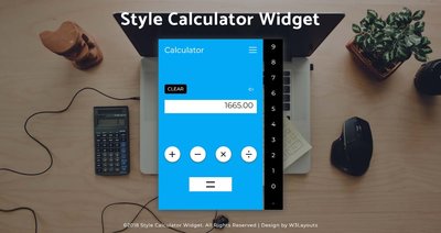 Style Calculator Widget 響應式網頁模板、HTML5+CSS3、網頁特效  #01057