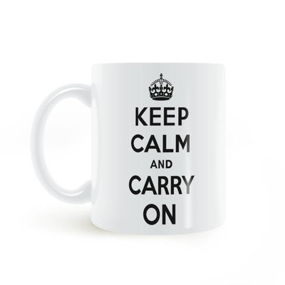 保持冷靜繼續前行陶瓷白色馬克杯牛奶keep calm and carry on mug 陶瓷馬克杯水杯杯子