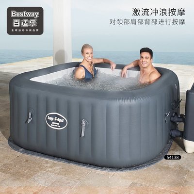 現貨熱銷-Bestway百適樂充氣spa浴缸家庭溫泉浴池氣泡泳池恒溫加熱造浪水池
