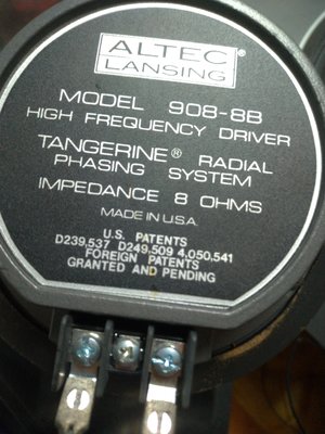 品相極優 美國原裝 ALTEC 908-8B 高音 驅動器 一對喇叭 array bose rcf fbt JBL 參考