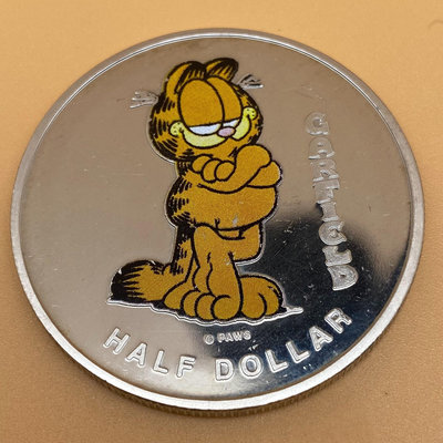 【硬幣】庫克群島1999年加菲貓半元彩色紀念幣