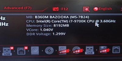 Intel i7-9700K，正式版(SRELT)，FCLGA1151