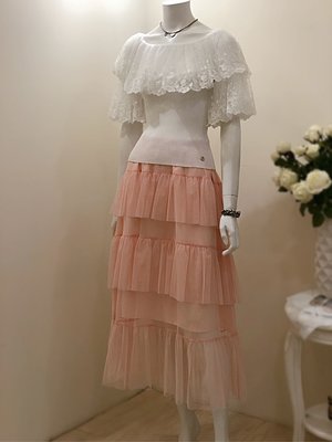 義大利 OLIVIA HOPS 粉橘蛋糕紗裙