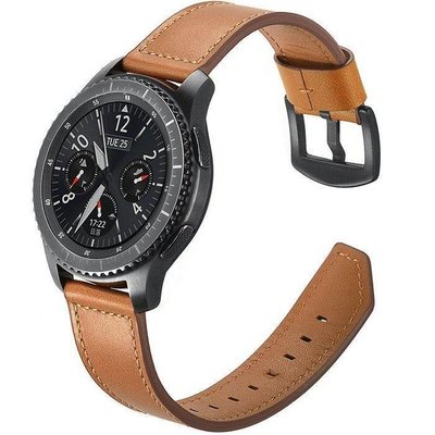 shell++日本 時尚 刀尾款 三星 Gear S3 Ticwatch 真皮 錶帶 頭層牛皮 22mm 手錶腕帶 磨砂 手錶帶