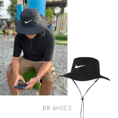 【Dr.Shoes 】Nike UV Golf 男女款 黑 透氣 高爾夫帽 漁夫帽 遮陽帽 抗紫外線DH1910-010