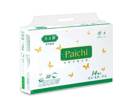 百吉牌 Paichi抽取式衛生紙100抽x14包x8袋/箱 (整箱出貨)