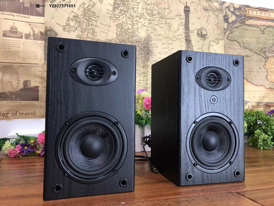 中置音箱全木質HIFi發燒級有源音箱2.0書架音響桌多媒體電腦電視用