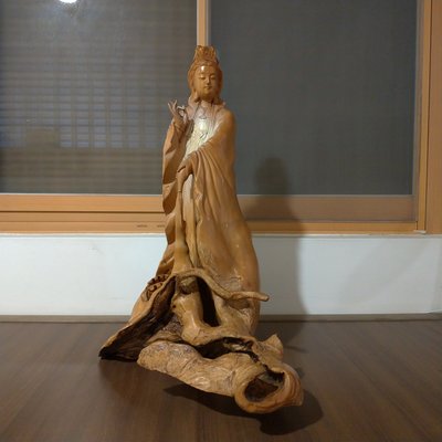 觀世音菩薩 寶瓶 淨水觀音 木雕 根雕 高約68公分 法像莊嚴